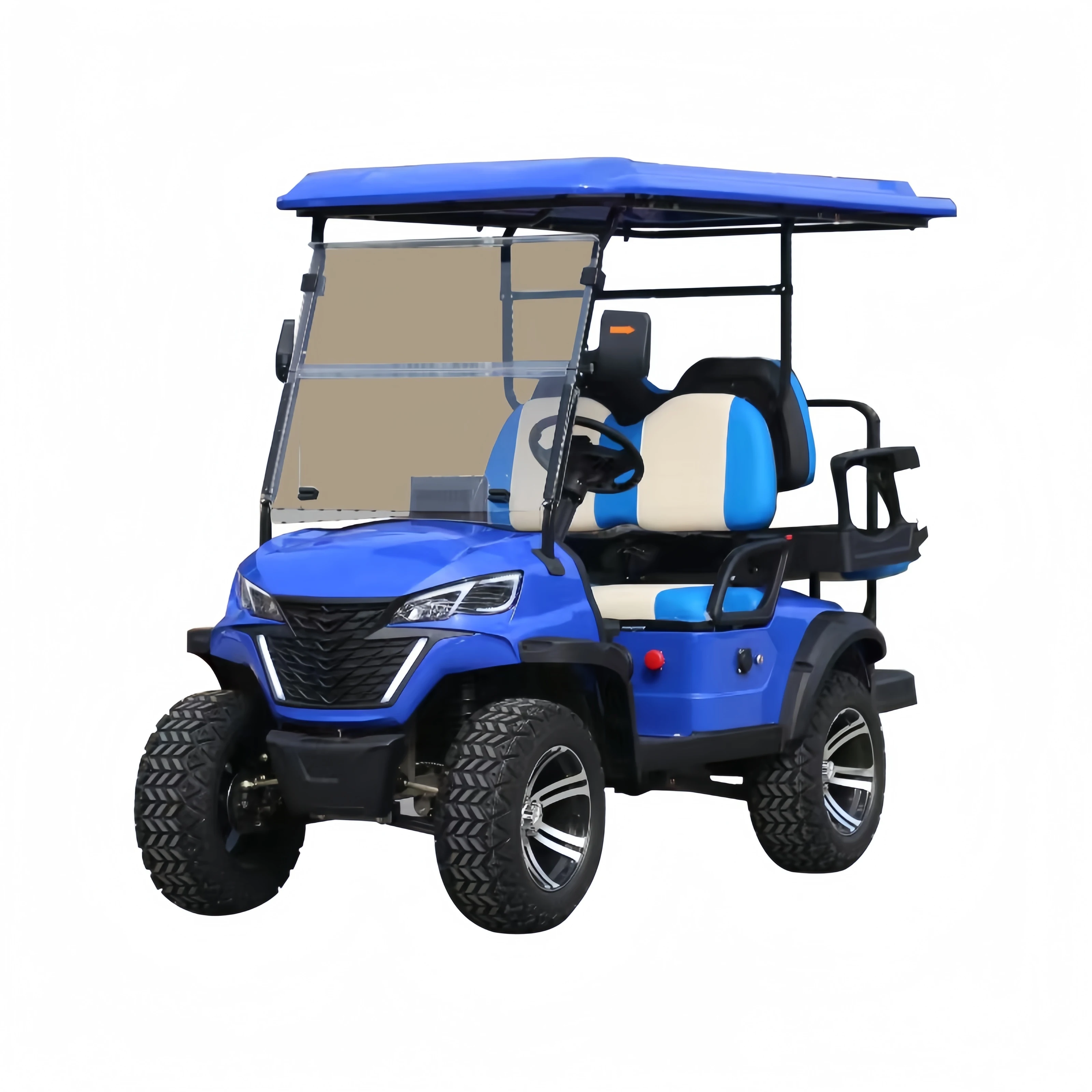 4*2 Seater Electric Golf Cart with 48V Lithium Battery AC Motor High Chassis for Off-Road DOT Compliant New Steel Buggy Carts