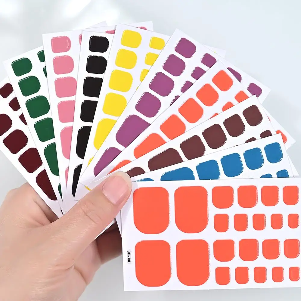 22 tipsy Naklejki na paznokcie u stóp do pieczenia, jednolite kolory, samoprzylepne, letnie, DIY, pełne naklejki na stopy, paski R6S1
