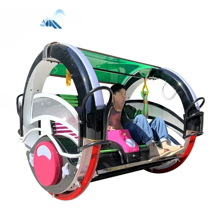 Amusement Park Rides New 360 Degree Electric Leswing Happy Car Double Players Rolling Car 360 Rolling  Cars