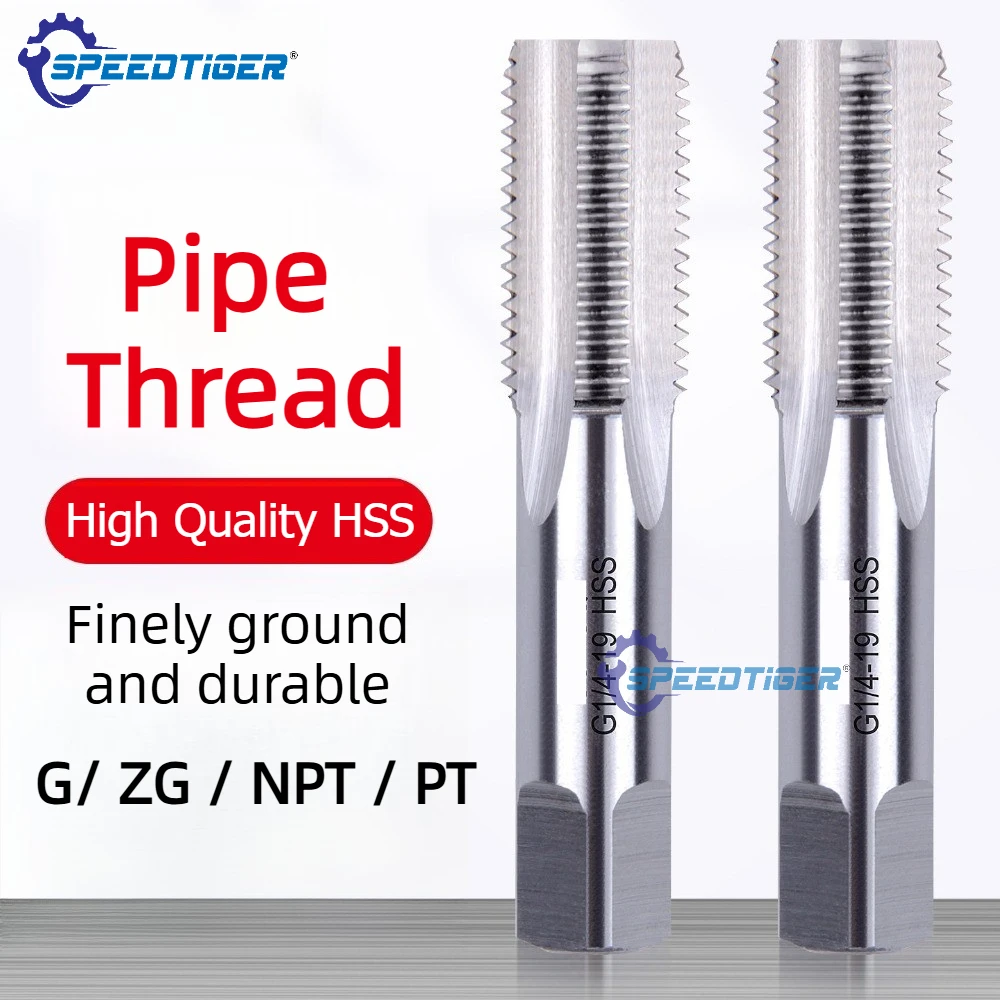 HSS Machine Tap G/ZG/NPT/PT Taper Pipe Thread Tap 1/8 1/4 3/8 1/2 3/4 Inch High Speed Steel Threading Tool for Pipe Fitting