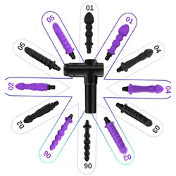 Adaptateur de pistolet pour masturbation féminine, tête de Massage en silicone, gode, jouets sexuels pour femmes, vibromasseur, pénis