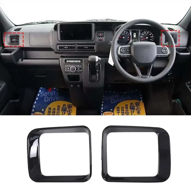 For Daihatsu ATRAI HIJET CARGO 2022 Car Dashboard Side Air Outlet Frame ABS Carbon Fiber Interior Accessories