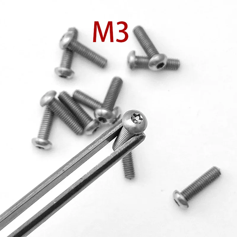 10pieces Stainless Steel Half Round Head T8 Torx Screw for DIY Knife Handle Screw, M3 Modified Knife Screw Making Accessories