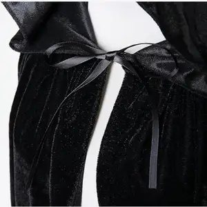 عيد الميلاد pleuche المخملية الرأس مقنع زي العصور الوسطى ويكا ساحرة مصاص دماء هالوين عيد الميلاد تأثيري زي الغطاء أفضل 8 ملابس نسائية مبيعا في العصور الوسطى - رقم 1