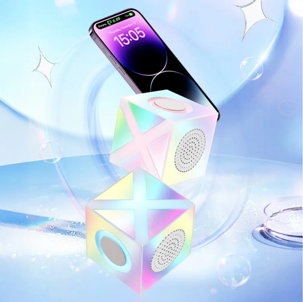 D28 Bluetooth Speaker【XO】Cool Colorful Lights Smart Speaker Portable Desktop Mini Speaker