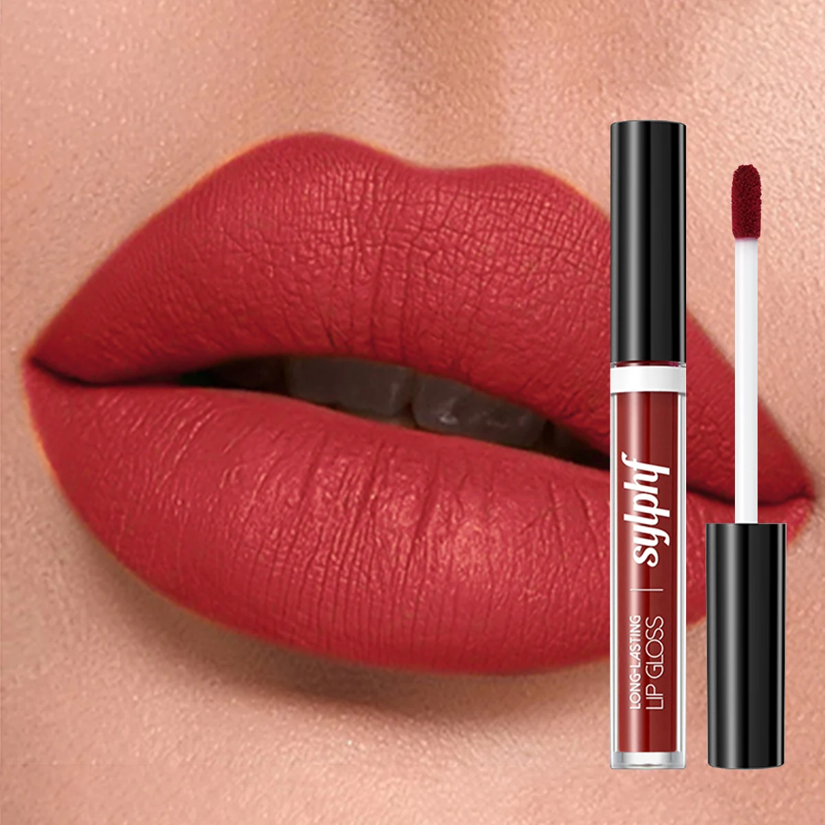 1個の耐久性のある防水リップグロス、塗布が簡単、色褪せなし、カップに付かない、旅行に不可欠