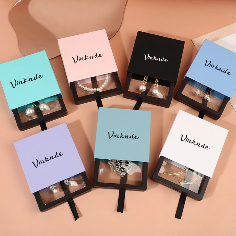 Пользовательский логотип, прозрачная полиэтиленовая тонкая пленка, подвеска, ожерелья, браслет, кольцо, серьги, упаковка для ювелирных изделий, коробка, ящики, дисплей, подарочный чехол