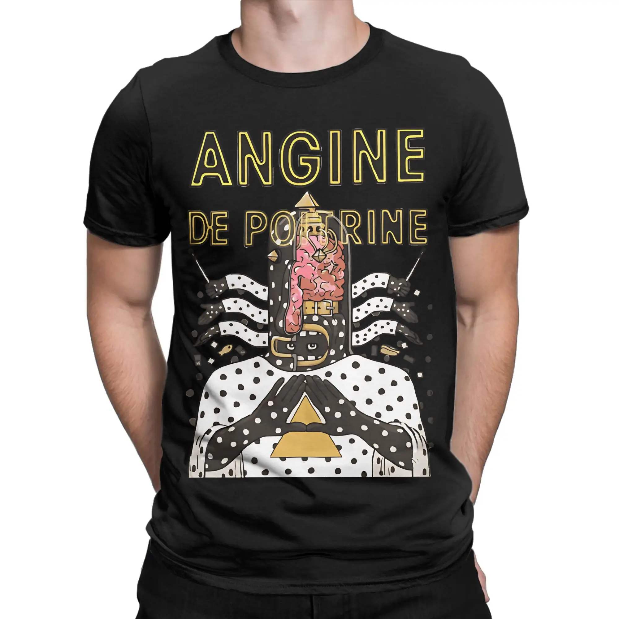 Angine de Poitrine Drummer Cutaway T-Shirts for Men Women  Hipster Cotton Tees O Neck Short Sleeve T Shirt New Arrival Clothes