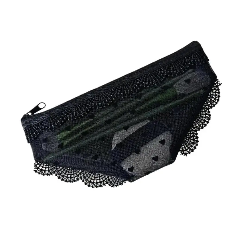Modische Mesh-Slips-Form Kosmetiktasche Make-up-Aufbewahrungstasche Dekorativ mit Reißverschluss Schmuck Kopfhörer Schlüssel Organizer – Detail 7