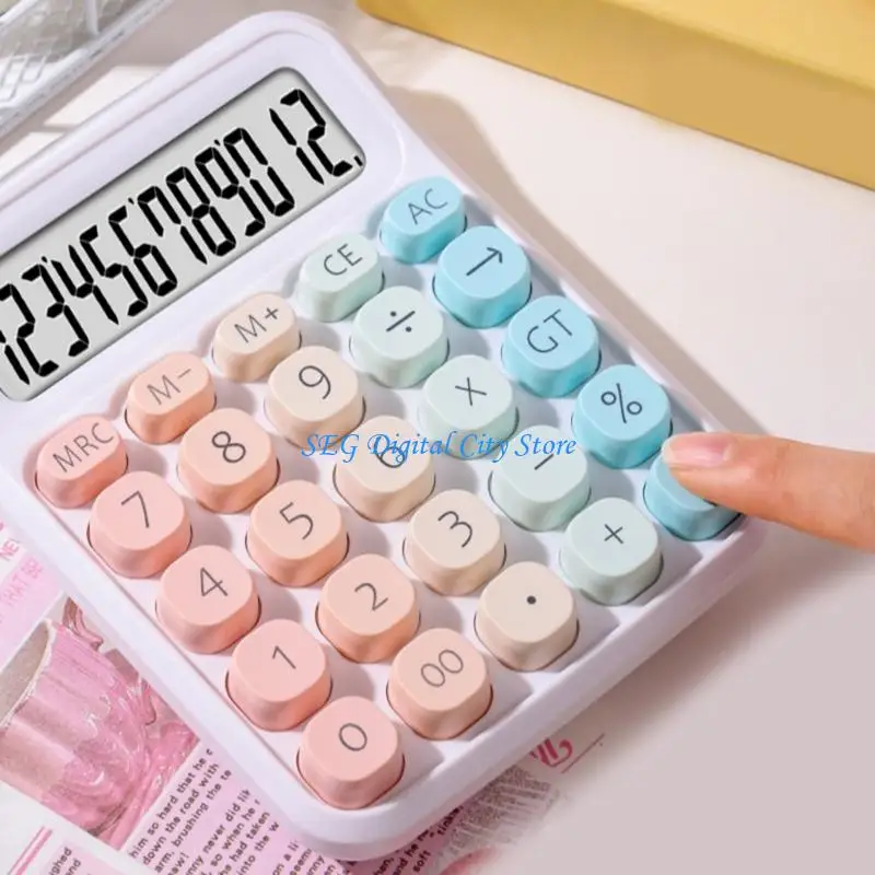 

U75B Portable 12 Digital Large LCD Display Calculator Silents Keys ABS For Office School