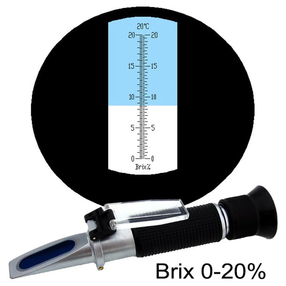 Professional Automatic Temperature Compensation 0-20% Brix Refractometer for Wort Refractometer with ATC Dual Scale 10