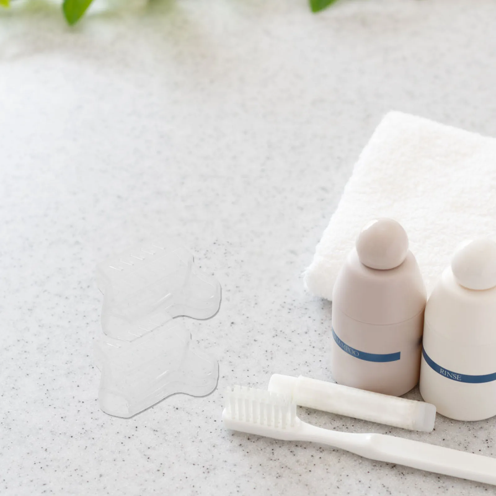 20 szt. Zestaw do pielęgnacji protez, przezroczyste plastikowe osłonki na szczoteczki do zębów, kompaktowe etui podróżne do ochrony i przechowywania szczoteczki do czyszczenia protez.