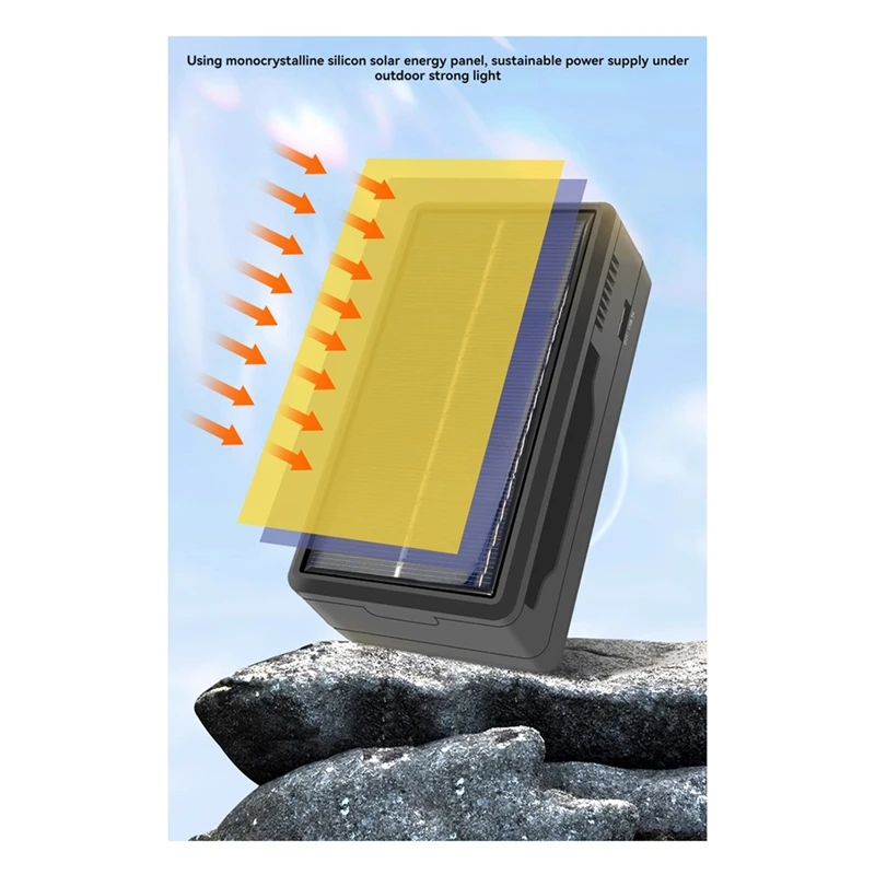 

Solar Battery Charger 2 Slot Battery Charger Powerbank Case Lithium Battery Charging Bank Shell for 18650 21700 Battery-ABFT
