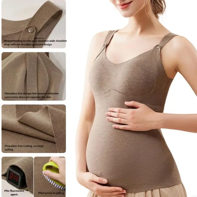 الأمومة سترة ساخنة التكنولوجيا المتقدمة وبطانة الصوف للدفء في الطقس البارد النساء الحوامل صدرية A2UB