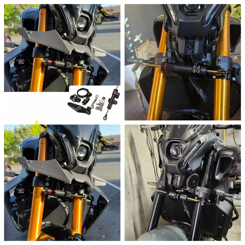 Motorcycle Steering Damper Mount Bracket Stabilizer Support For YAMAHA MT 09 MT09 SP 2021 - 2024 Speed Wobble Safety Accessories