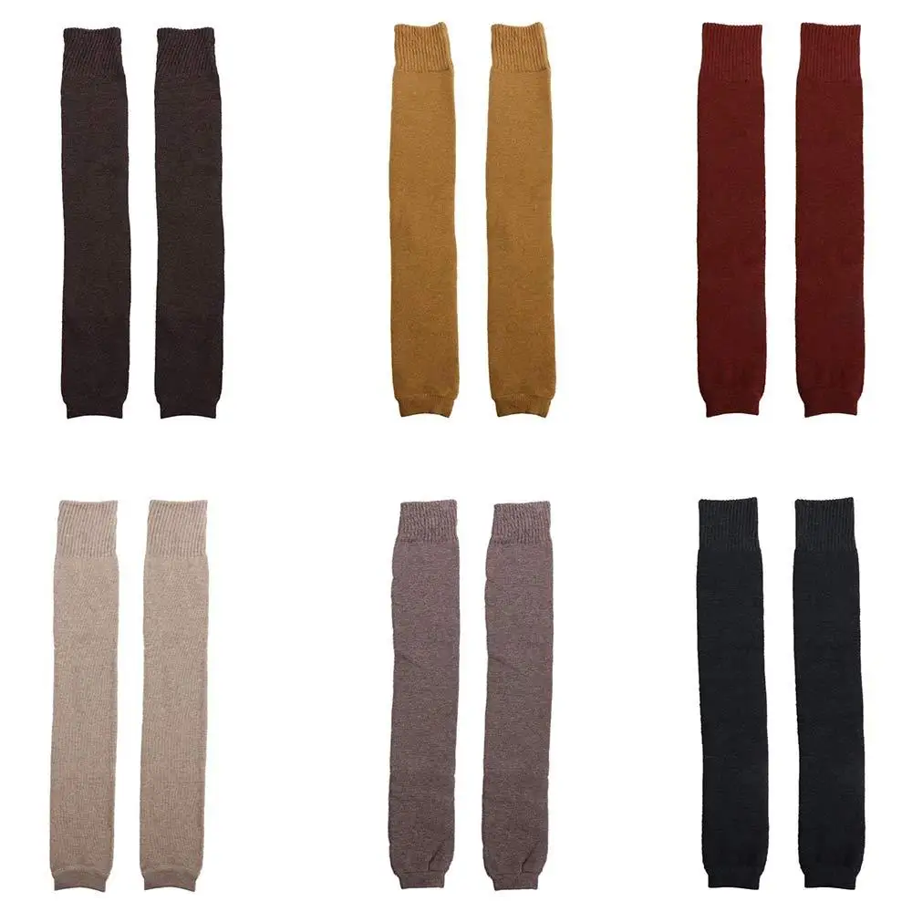 

Color Thickened Long Tube For Girl JK Uniform Wool Over Knee Socks Women Leg Warmers Lolita Arm Sleeves Knitted Foot Cover