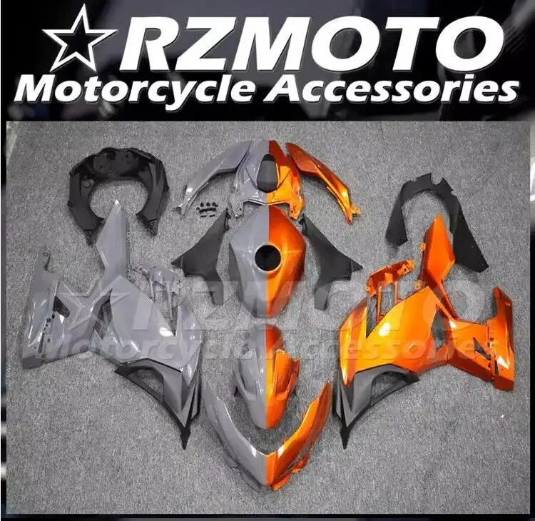 4Gifts New ABS Motorcycle Fairings Kit Fit For Kawasaki EX 250 400 2019 2020 2021 2022 2023 19 20 21 22 Bodywork Set Gray Orange