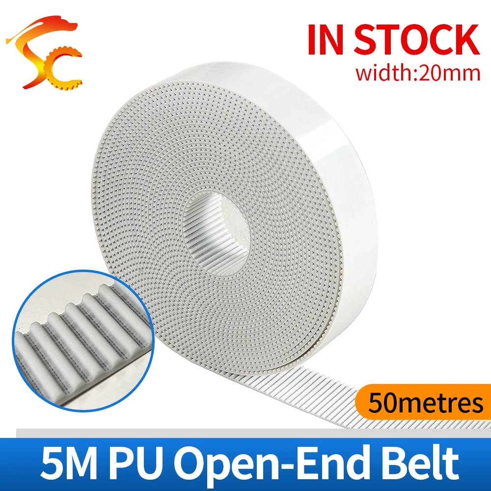 

50meters/Lot HTD5M 20mm Width 20mm PU Open Ended Timing Belt HTD 5M-20mm (Pitch= 5mm)