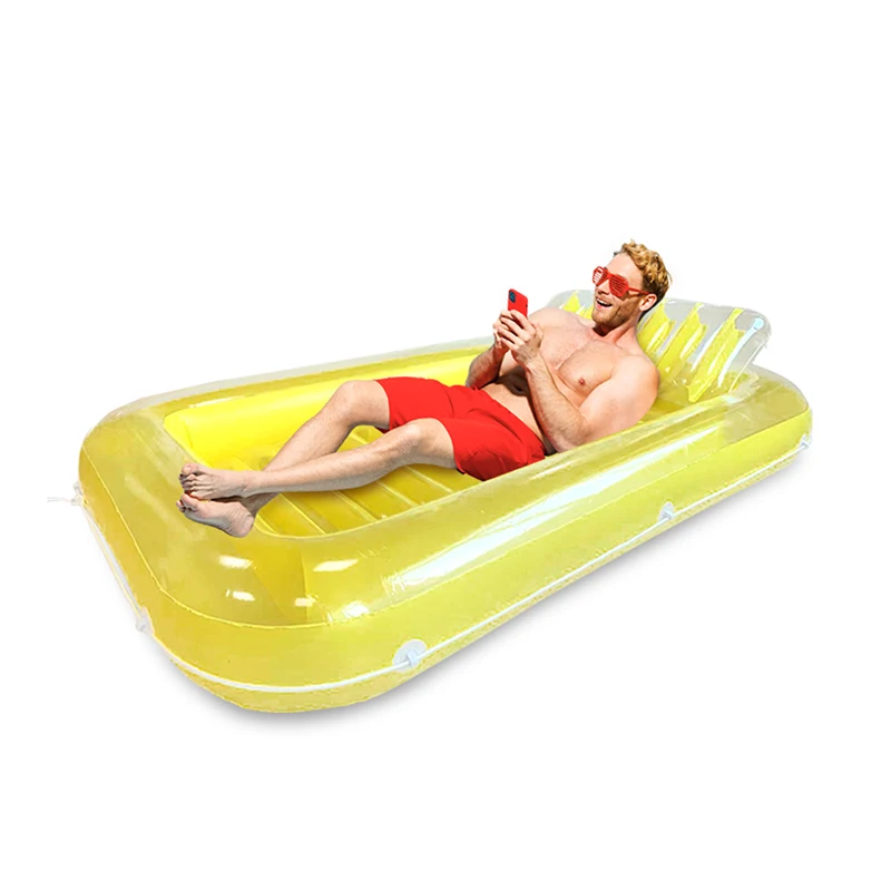 Grande piscine de bronzage pour adultes, jouets flottants, chaise longue gonflable pour le soleil, forte explosion, baignoire bronzante, salon d'eau, radeau, polymères de bronzage, 70 po