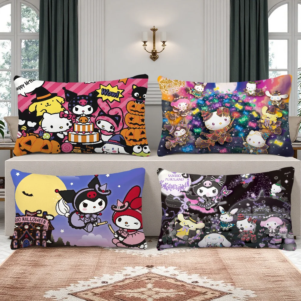 غطاء الوسادة وسادة مستطيلة SRO m-Melody غطاء الفن k-kuromi المنزل أريكة غرفة المعيشة مضحك مقهى هالوين المخدة #2