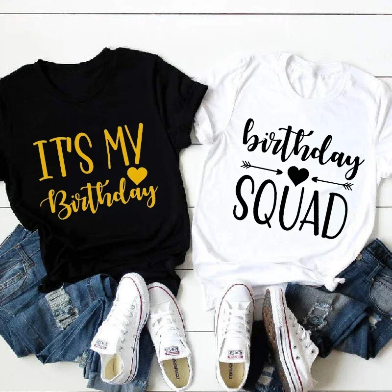 

Женская футболка с рисунком It's My Birthday, футболка с рисунком для команды друзей и девочек на день рождения, Y2k, 2025