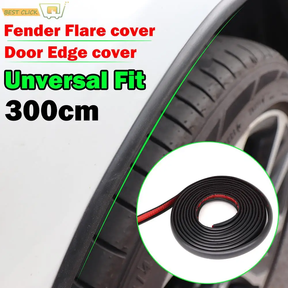 300cm Universal Car Rubber Mud flaps Splash Guard Fender Flare Extension Wheel Eyebrow Trim Protector Door Lip Seal Strip Cover