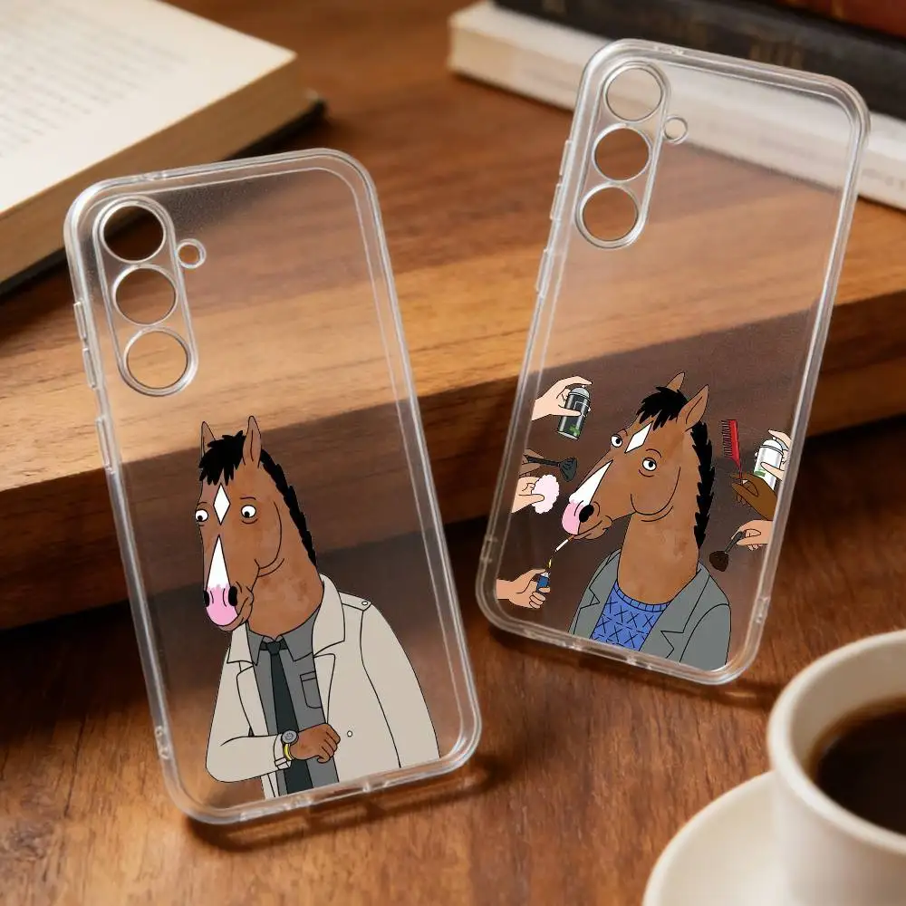 B-BoJack-K H-Horseman-N  Phone Case For Samsung S22,S24,S30,S10,S21,S25,S23,S10,PIus,Ultra,5G,FE,lite Transparent Shell