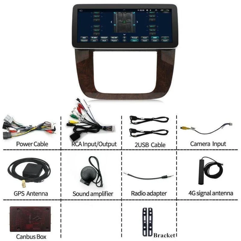 12.3 "شاشة تعمل باللمس أندرويد السيارات Carplay نظام تحديد المواقع والملاحة لجي إم سي سي سييرا 2007-2013 راديو السيارة مشغل وسائط متعددة رئيس وحدة DSP 4G LTE #5