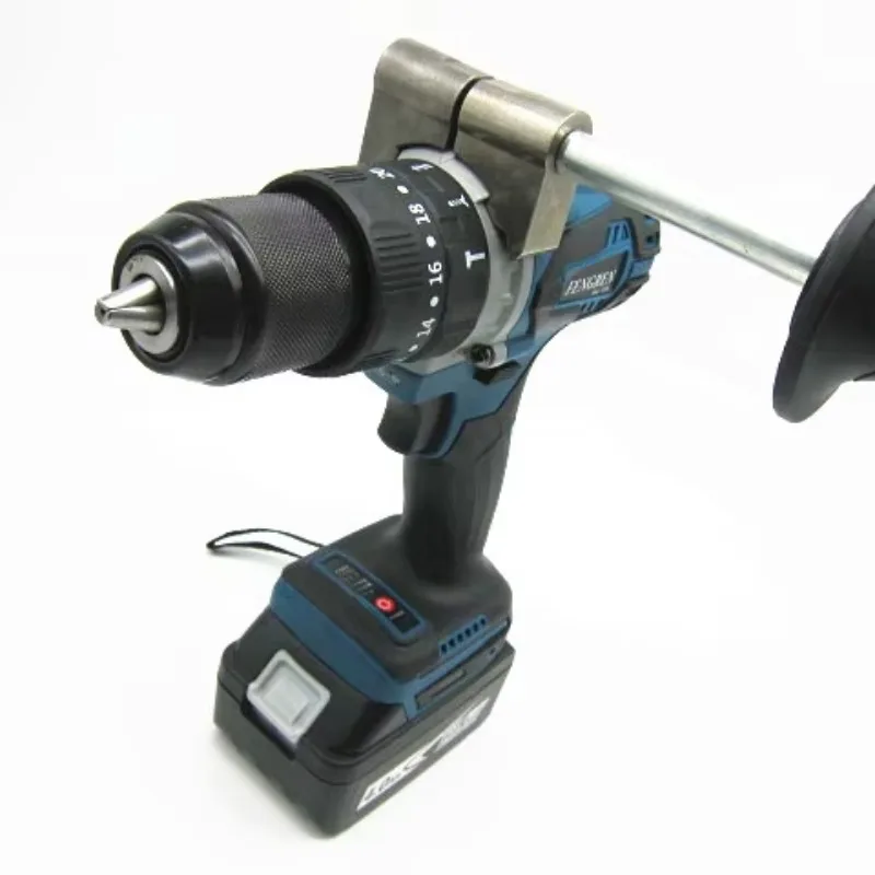 18 فولت/20 فولت/21 فولت 13 مللي متر مثقاب صدمي لاسلكي مفك براغي بدون فرش مع بطاريتين وشاحن