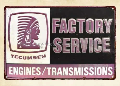 Tecumseh Engines Transmission metal tin sign wall decor cafe bar