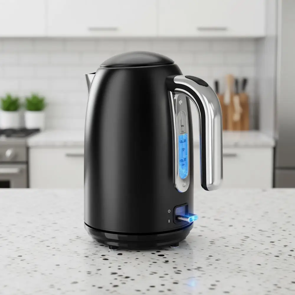 

1.7L Stainless Steel Electric Tea Kettle with Auto Shut-Off & Boil-Dry Protection, 120V/1500W-Black