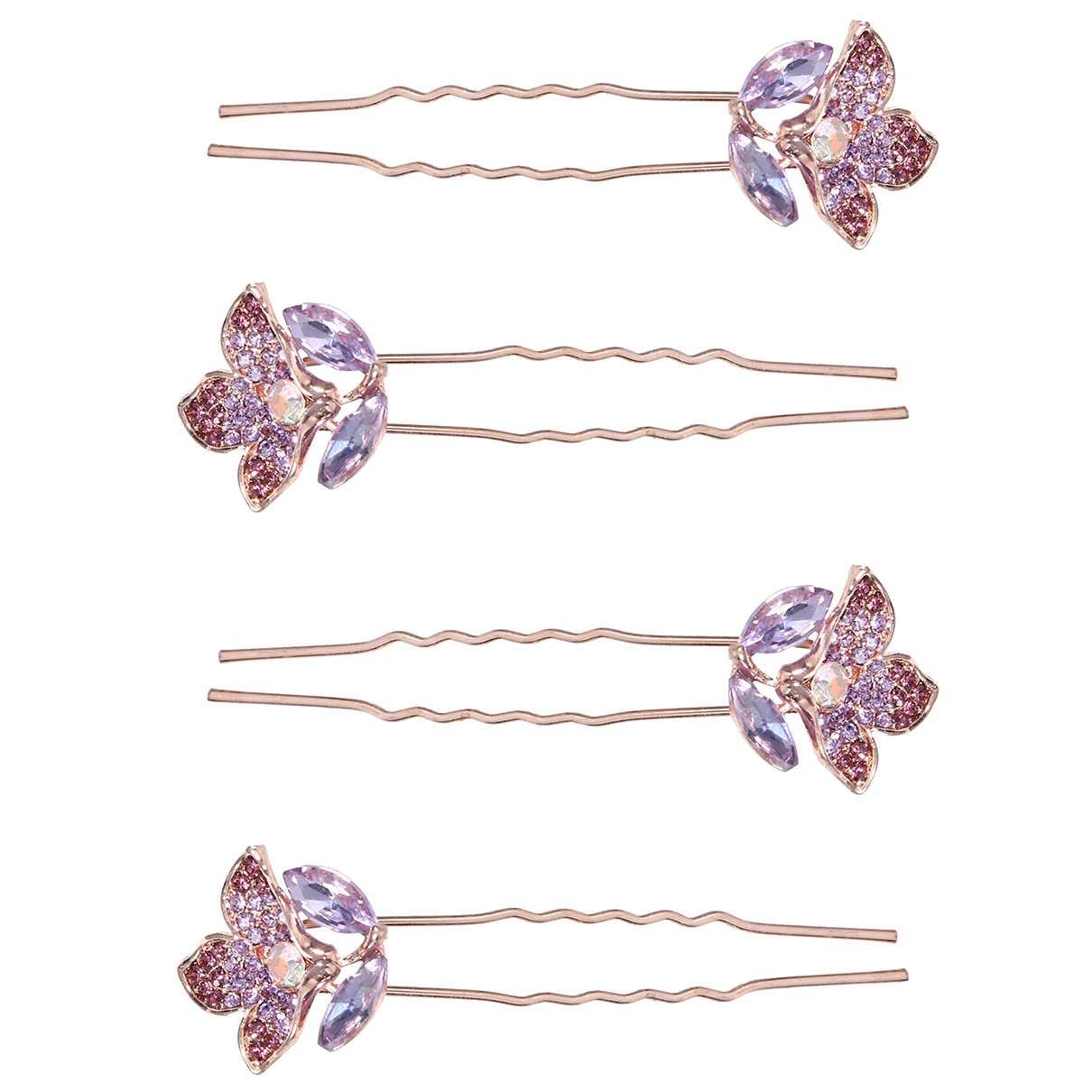 

4 Pcs Diamond Inlaid Hairpin Elegant Premium Material Bride Bridesmaid Hair Accessories Wedding Daily Flower Decor