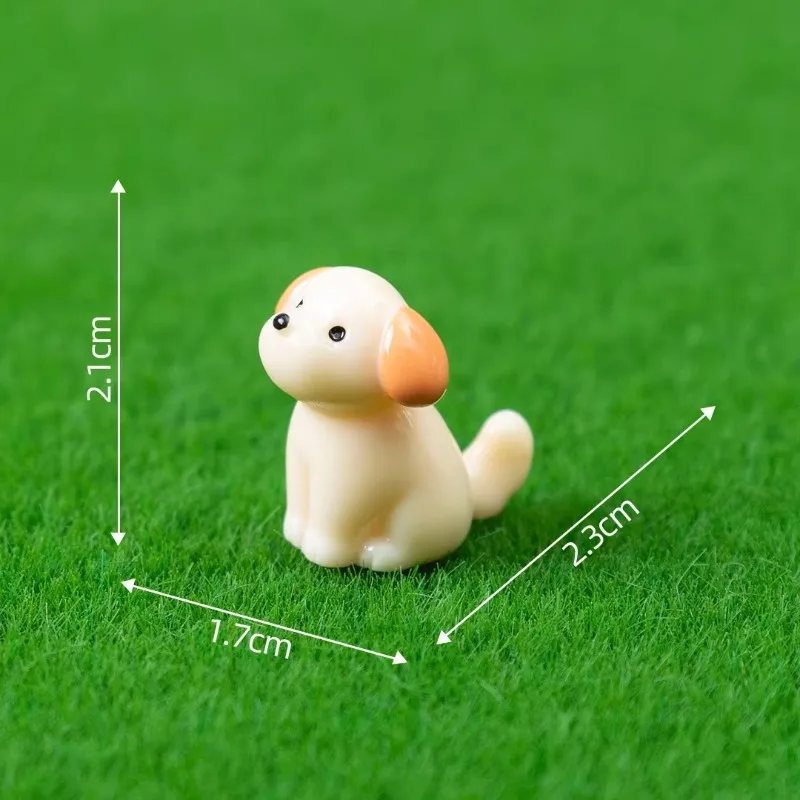 2pcs Sleeping Puppy Miniature - Cute Resin Ornament for Car Dashboard Desk Terrarium Decor