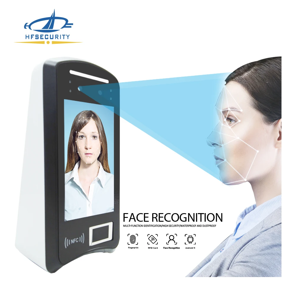 HFSecurity X05 Newest 4G back up battery built in POE WIFI face recognition attendance access control with SMS