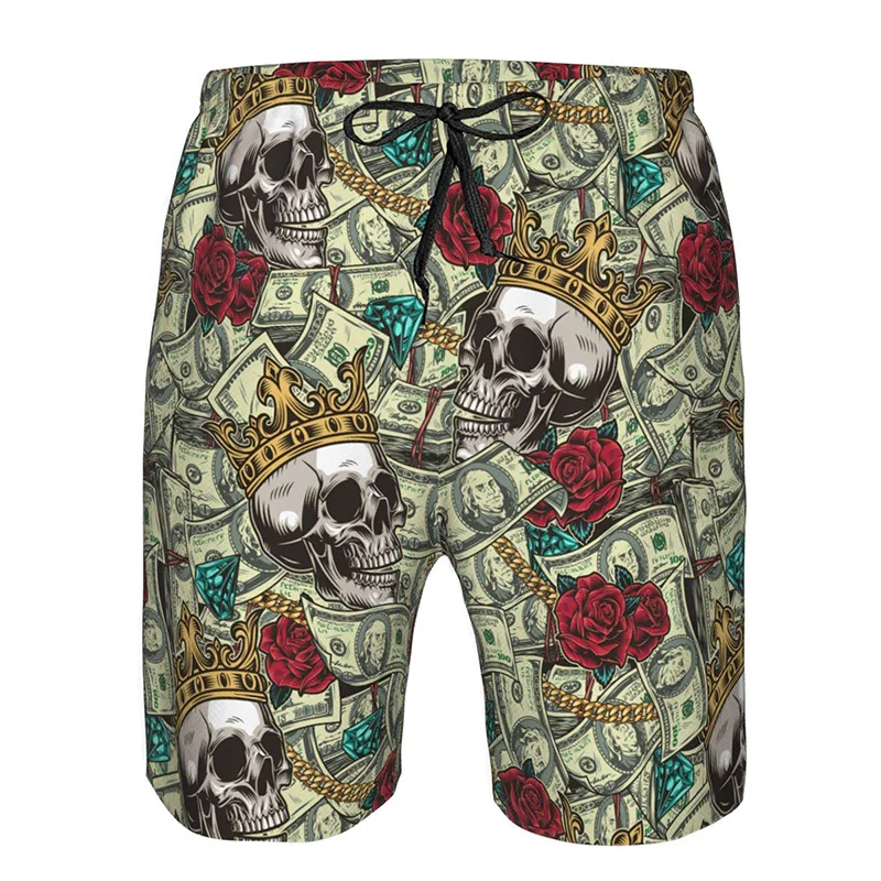 Skull Graphic Men Swim Trunks Summer Beach Shorts Swimsuit homme 2023 Fashion 3D Printed Sports Gym Board Shorts Cool Ice Shorts