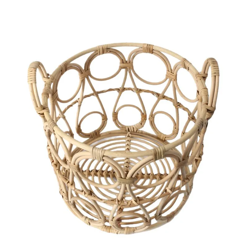 

Rattan storage basket Large capacity snacks sundries Dirty clothes storage basket Household hand-woven storage Dirty clothes
