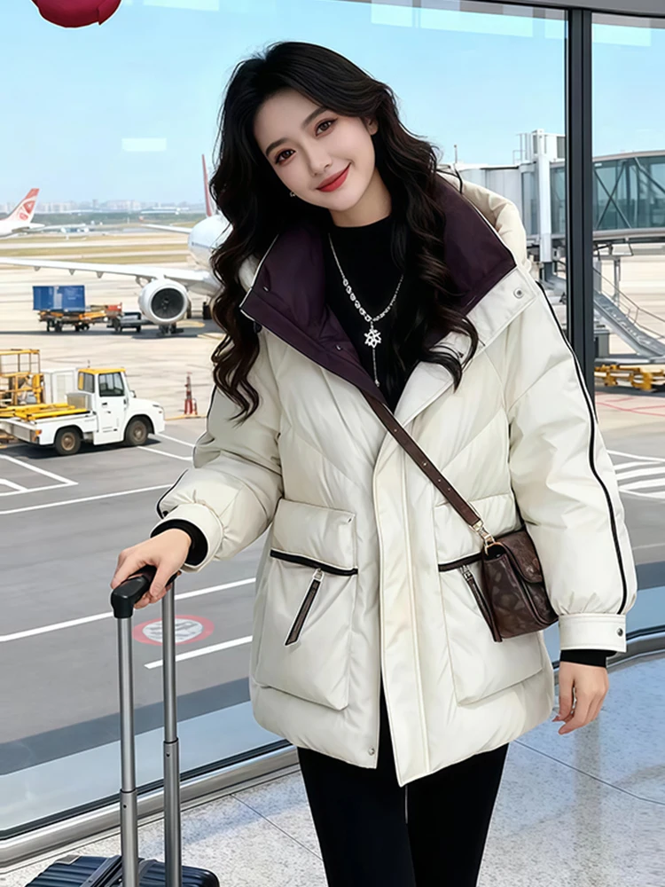 

Утепленная куртка средней длины Slim Fit из хлопка, легкая, цвета хаки, новинка зимнего сезона от Xiangduor