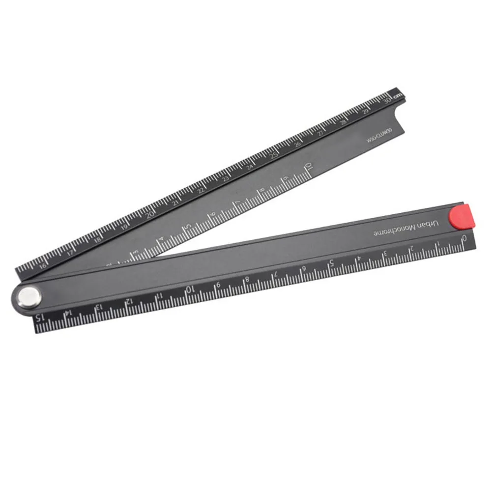 0-300mm Folding Ruler Aluminum Alloy Ruler 90 Degree Metal Ruler For Measuring Aluminum Alloy Angle Ruler Layout Tools Caliper