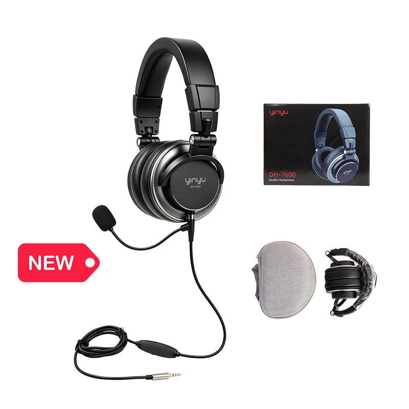 Yinyu DH7600 Gaming Headset Over Ear Gaming Headphones with Mic Foldable for Studio Podcast Monitor