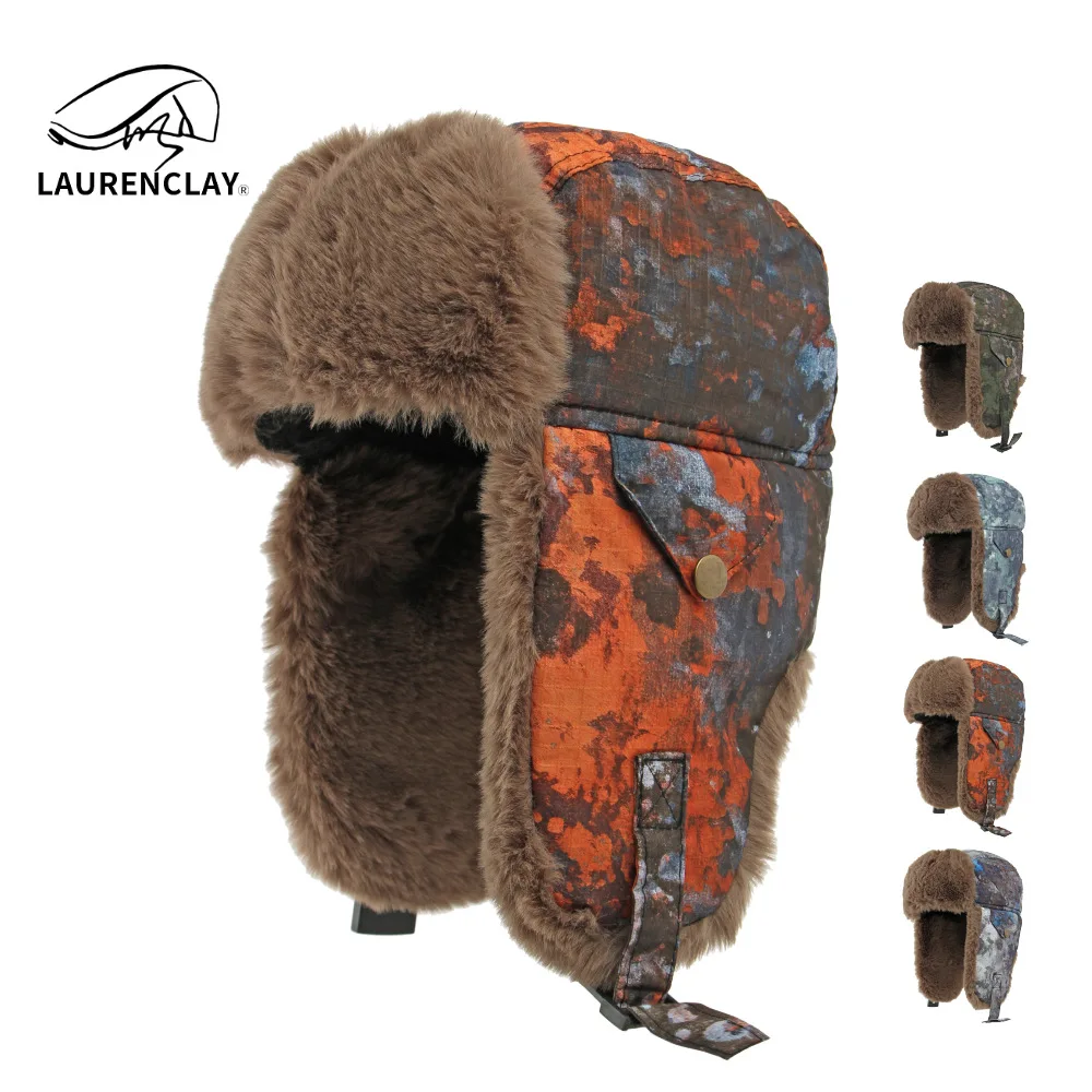 

Winter Retro Camouflage Lei Feng Hat, Outdoor Cycling Hat, Windproof, Cold-proof, Ear-protecting, Warm Motorcycle Hat For Women