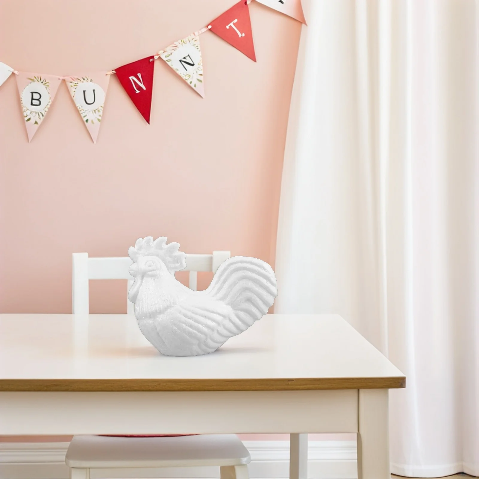 2Pcs Foam Rooster Ornaments Kids DIY Craft Painting Creative Blank Chicken Sculpture Safe Handmade Animal Sculpture Art Supplies