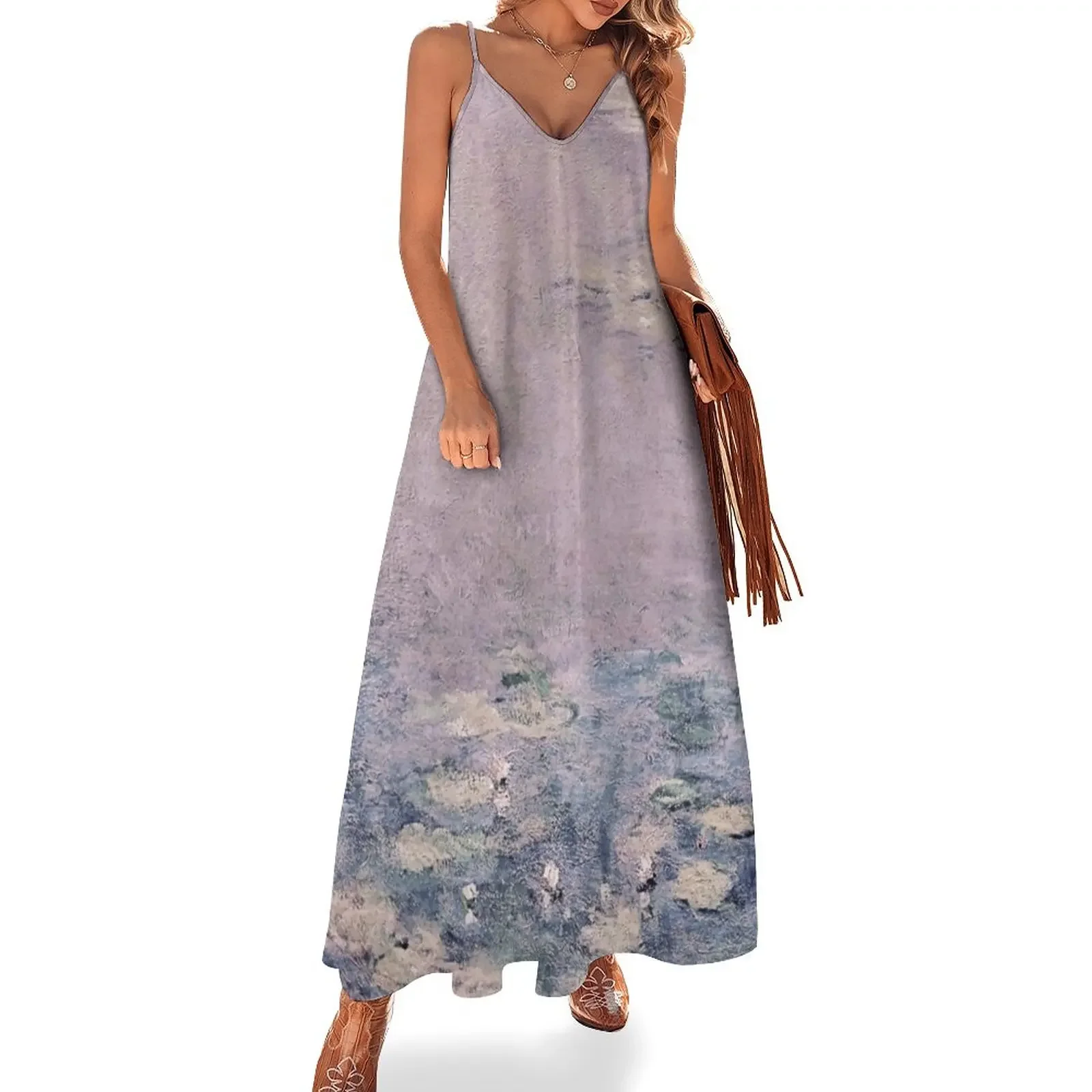 Monet Lilac Water Lily Pond Les Nymphéas Lilas par Claude Monet Sleeveless Dress summer dresses ladies 2025 women party dresses