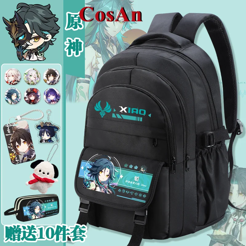 

CosAn Game Genshin Impact Xiao/Scaramouche/Hu Tao/Klee/Tartaglia/Kaedehara Kazuha Cosplay Peripheral Bag Travel Bag Schoolbag