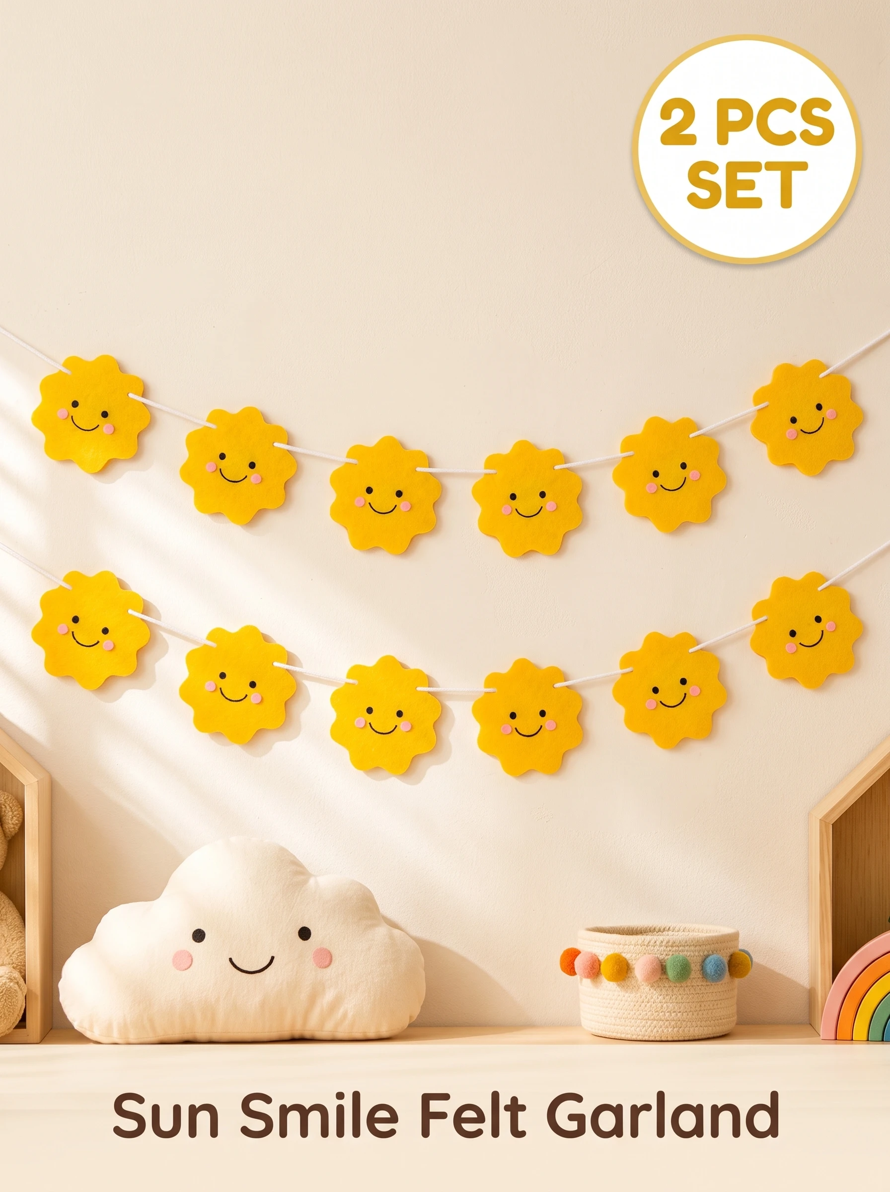Baby Nursery Bunting - Ghirlanda di Fioretti di Feltro con