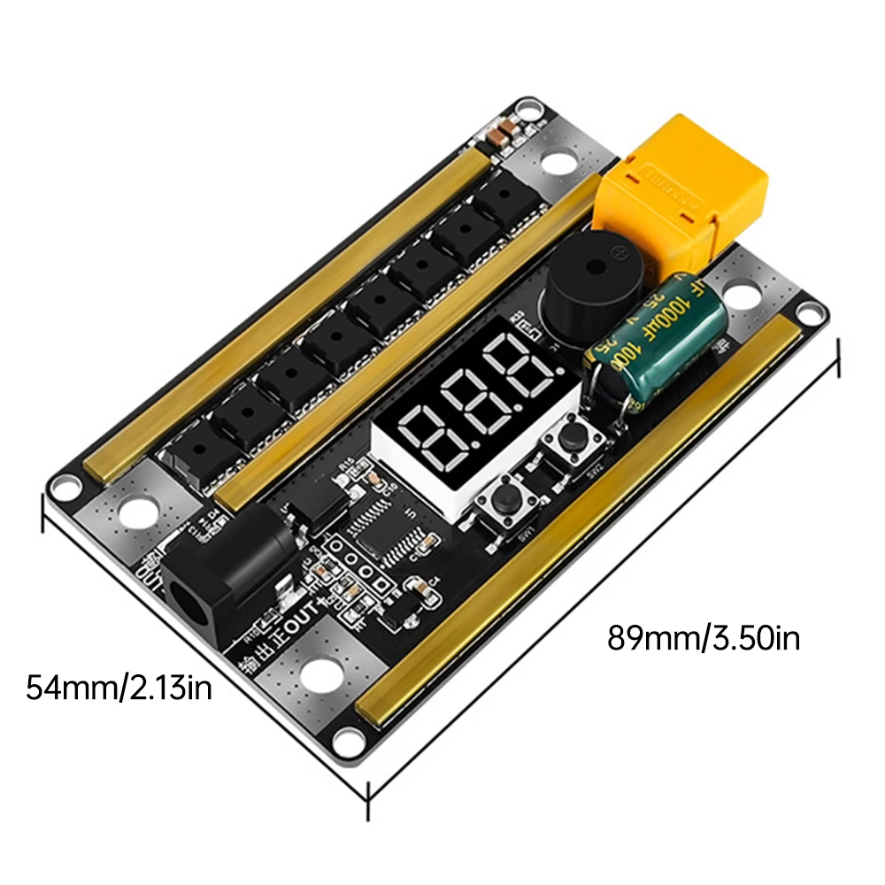 Imagem -04 - Digital Máquina de Solda a Ponto Pcb Circuit Board Kits Faça Você Mesmo Ponto Soldador 18650 Bateria de Lítio 99 Engrenagens Poder 12v Ajustável