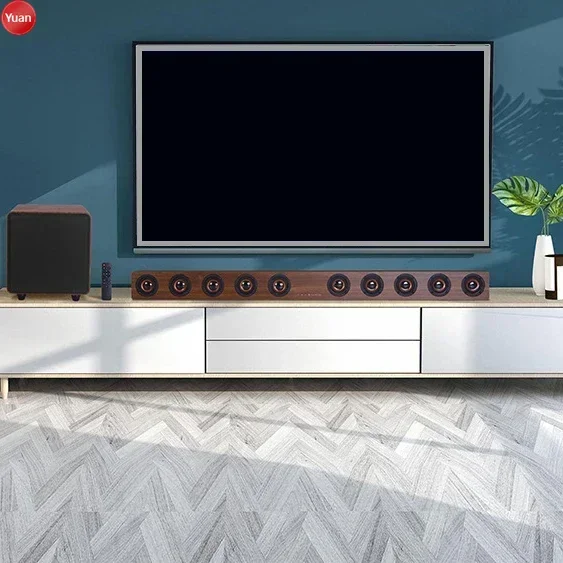 

39.5-Inch TV Sound Bar With Subwoofer 2.1 Soundbar For TV Coaxial/Optical/Aux/USB/TF Card With EQ Adjustable Surround Sound