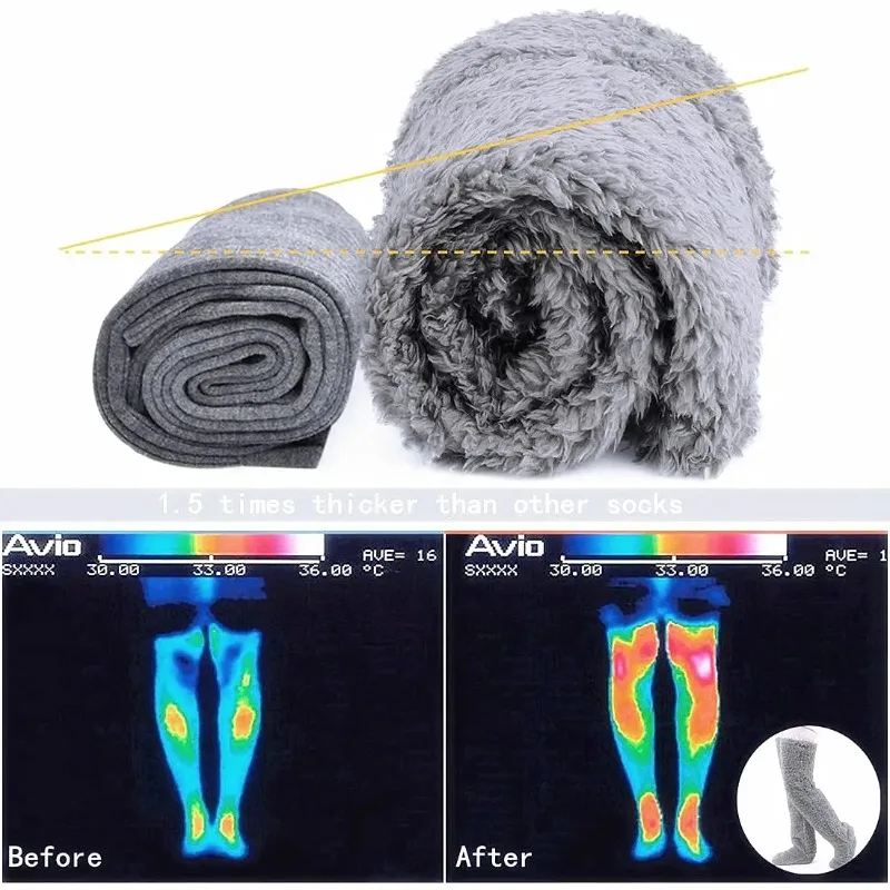 Multifunctional Winter Warm Feet Stockings for Women Men Bed Sleeping Socks Thermal Quilted Cold Leg Protection Foot Warmer