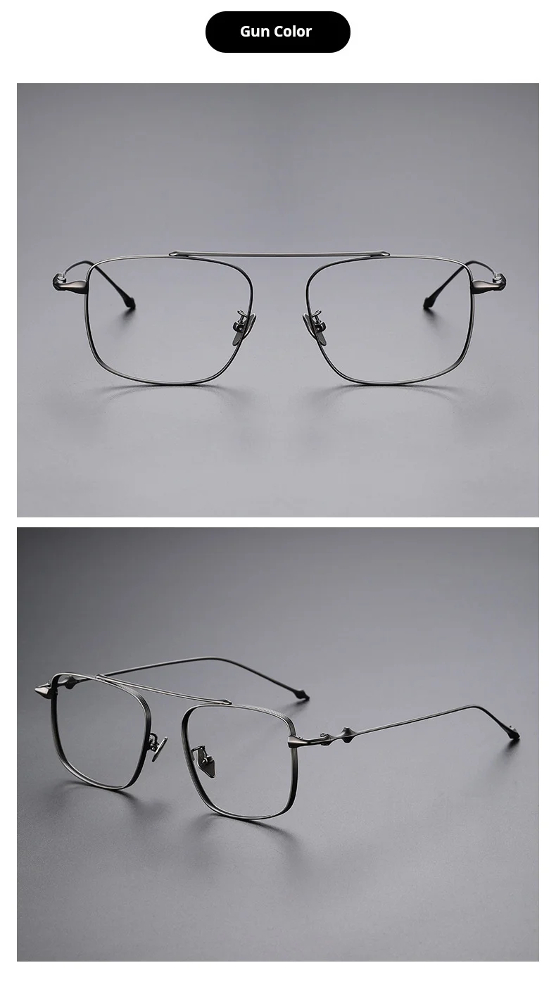 YIMARUILI Retro Pilot männer Brille Rahmen Ultraleicht Trendy Titan Legierung Große Größe Optische Brillen Frauen M1910 – Detail 13
