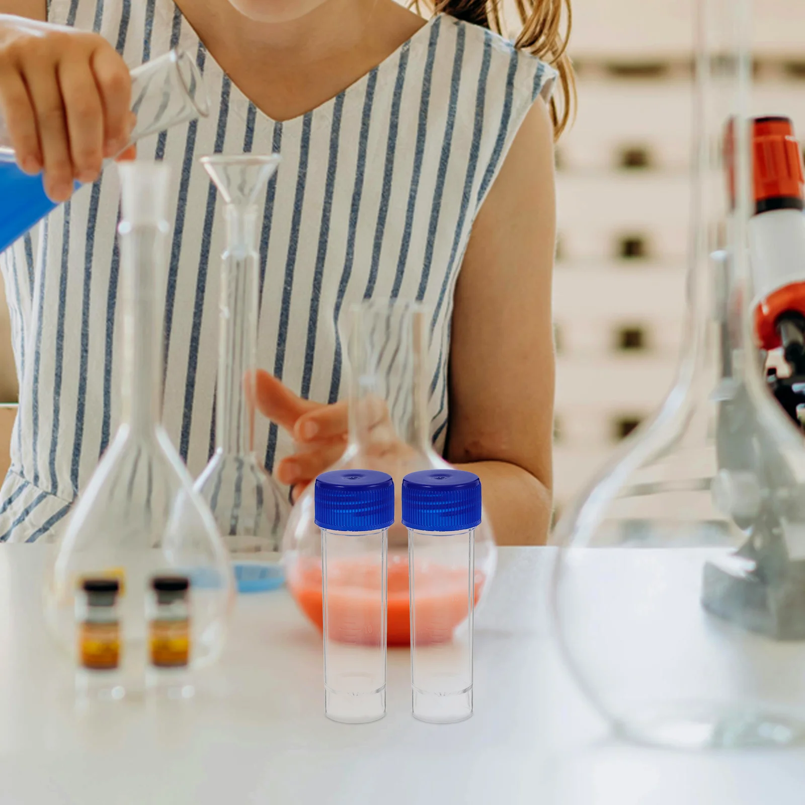 

10 Pcs Urine Cup Disposable Specimen Cups Dog Sample Container with Cover Plastic Sampling Lids