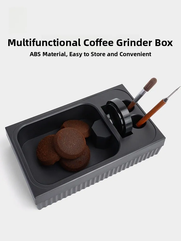 

Multi-Functional Coffee Machine Ashtray ABS Handle Hammering Tray Home Coffee Bar Storage Box Pure Color Popular Element